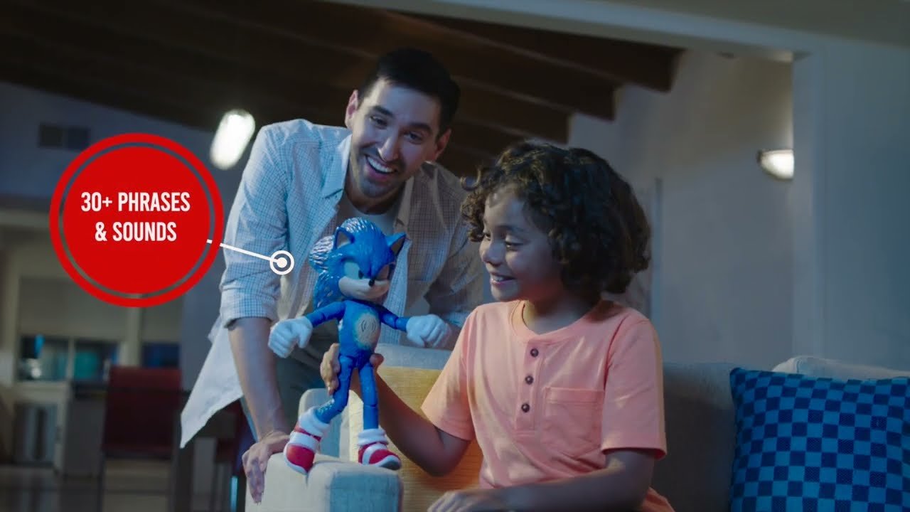 Official Sonic commercial thumbnail showing Eric Alfio with a child and Sonic toy